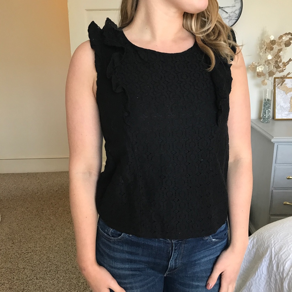 Black Eyelet Lace Blouse